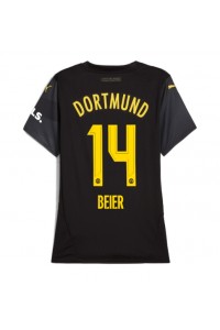 Borussia Dortmund Maximilian Beier #14 Voetbaltruitje Uit tenue Dames 2024-25 Korte Mouw